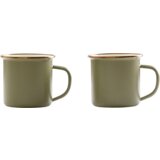 Barebones 2-delni set emajliranih skodelic - Olive - 1 set. | Shoptok.si