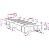 vidaXL Posteljni okvir betonsko siv 75x190 cm inženirski les | Shoptok.si