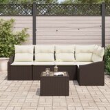  Set za objedovanje u vrtu od 5 dijelova s jastučićima sivo poly ratan | shoptok.hr