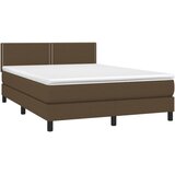  box spring s madracem LED tamnosmeđi 140x200 cm tkanina | shoptok.hr