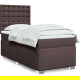 vidaXL Box spring postelja z vzmetnico temno rjava 80x200 cm blago, (21261072) | Shoptok.si