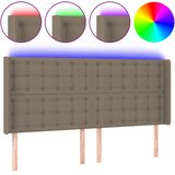  LED uzglavlje smeđesivo 183 x 16 x 118/128 cm od tkanine | Eponuda.ba