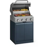 WaldChef plinski roštilj | 4 plamenika | 30 mbar | 12800 W | Rešetka od lijevanog željeza | Nehrđajući čelik