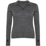 Trendyol Curve Plus Size Sweater - Gray - Fitted cijene