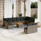  13-dijelni set vrtnih sofa od poliratana s jastucima sivi | shoptok.hr