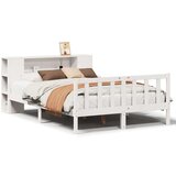 vidaXL Knjižna postelja brez vzmetnice bela 160x200 cm trdna borovina | Shoptok.si
