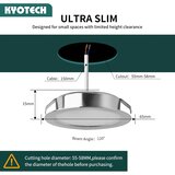 KYOTECH vgradna krom LED svetilka za pohištvo, 4 W, 4000 K, nevtralna bela, zatemnljiva, G4 | Shoptok.si