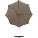  Konzolni vrtni suncobran sa stupom LED 300 cm smeđesivi | Eponuda.ba