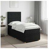 vidaXL Boxspring krevet s madracem Crna 80 x 200 cm Tkanina - Crna 80 x 200 cm Prošiveno gumbima Cijene