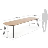 Kave Home Proširiv blagovaonski stol u dekoru hrasta u prirodnoj boji 100x170 cm Novac – | shoptok.hr