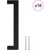  Ručke za ormarić 10 kom crne 160 mm od nehrđajućeg čelika | shoptok.hr