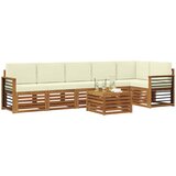  Set vanjskih sofa 7 kom. Prirodna i krem Poliester | shoptok.hr