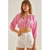 Bianco Lucci Ženska crop košulja dugih rukava 60251135, Roze Cene