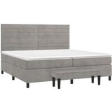  Krevet s oprugama i madracem svjetlosivi 200x200 cm baršunasti | shoptok.hr
