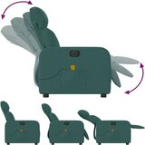  Električni masažni naslonjač od tkanine tamnozeleni | shoptok.hr