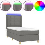 The Living Store Box spring postelja z vzmetnico LED temno siva 100x200 cm blago - Box Spring Postelja, (21503492) | Shoptok.si