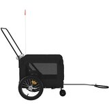 Prikolica za bicikl za ljubimce crna od tkanine i željeza | shoptok.hr