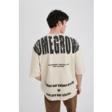 Defacto Loose Fit Crew Neck Back Printed Short Sleeve T-Shirt | Shoptok.si