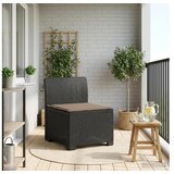 vidaXL Fotelja za jedan s Jastukom Izgled Ratan PP Antracit - Antracit Srednja sofa s taupe jastučićem | shoptok.hr