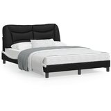 vidaXL Okvir kreveta s uzglavljem crno-bijeli 140x190 cm umjetna koža | shoptok.hr