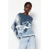 Trendyol Indigo Patterned Knitwear Sweater | Shoptok.si