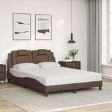 vidaXL Posteljni okvir z vzglavjem rjav 140x200 cm umetno usnje, (21112544) | Shoptok.si