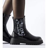 Gemre Black insulated ankle boots with Barbena lettering | shoptok.hr