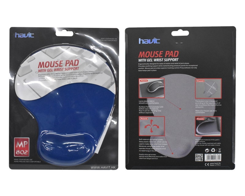Havit GEL podloga za miško z naslonom za roko MP802 - Plava | shoptok.hr