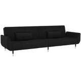 The Living Store Raztegljiv kavč dvosed z blazinama črn žamet - Raztegljiv Kavč, (21494286) | Shoptok.si