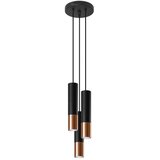  Sollux SL.0949 - Luster na sajli LOOPEZ 3xGU10/10W/230V okrugli, crni/bakarni | Eponuda.com