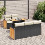  6-dijelni set vrtnih sofa s jastucima crni od poliratana bagrem | shoptok.hr