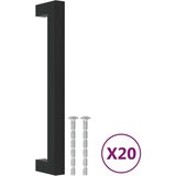  Ručke za ormarić 20 kom crne 160 mm od nehrđajućeg čelika | shoptok.hr