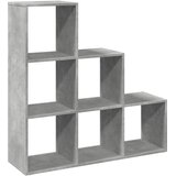 Pregrada regal za knjige 3 razina sivi 99x29x99 cm drveni | Shoptok.si