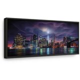  Slika - New York: Dark City 90x30 U crnom drvenom okviru | shoptok.hr