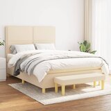  Krevet s oprugama i madracem krem 140x200 cm od tkanine | shoptok.hr