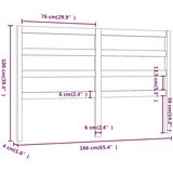  Uzglavlje za krevet crno 166 x 4 x 100 cm od masivne borovine | shoptok.hr