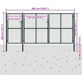  Vrtna vrata Čelik 400x150 cm Zelena | shoptok.hr