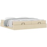  Okvir kreveta s madracem s madracem 2 pcs Krema tkanina | shoptok.hr