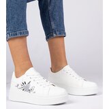 D/CEO marka niezdefiniowana White women's sporty sneakers with print Zelinda Cene