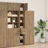 vidaXL Slim Storage Cabinet Obrtnik hrast 30x42.5x225 cm Inženirski les | Shoptok.si