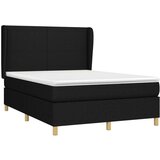  Box spring postelja z vzmetnico črna 140x200 cm blago, (20791890) | Shoptok.si