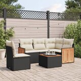 vidaXL 6-dijelni set vrtnih sofa s jastucima crni od poliratana | shoptok.hr