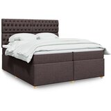  Krevet s oprugama i madracem tamnosmeđi 200x200 cm od tkanine | shoptok.hr