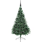 vidaXL Umjetna preddekorirana božićna jelka Zelena 180 cm PVC | Shoptok.si