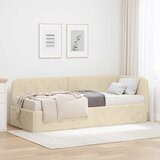  Kutni okvir kreveta Krema 80 x 200 cm tkanina | shoptok.hr