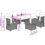  7-dijelni vrtni blagovaonski set od poliratana s jastucima bež | shoptok.hr