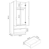 Hanah home garderober lento sonomo oak white | Eponuda.com