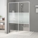 Pregrada za tuš bijela 140 x 195 cm s prozirnim staklom ESG | shoptok.hr