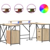 vidaXL Stol s ladicama s pohranom 182 x 101 x 87.5 cm Konstruirano drvo | shoptok.hr