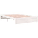  Okvir za krevet od masivnog drva bijeli 120 x 190 cm 4FT bračni | shoptok.hr